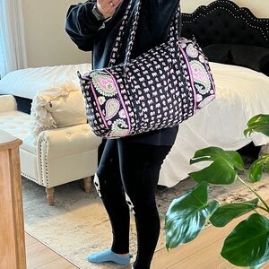 Vera Bradley pink elephant duffle. Like new.